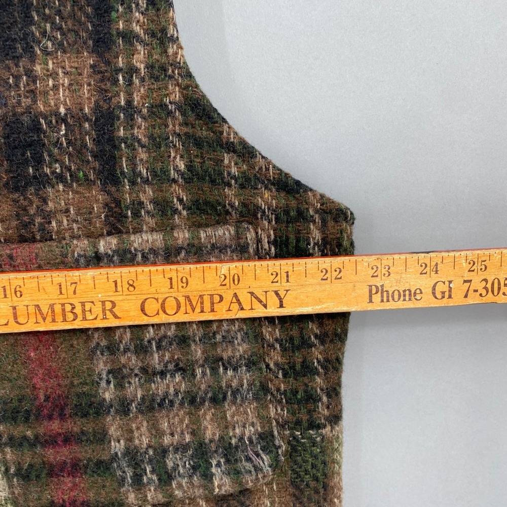 Habitat Vintage Patchwork Plaid Wool Blend Vest Women's XL Button Front Academia - Picture 7 of 11
